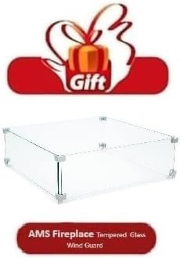 Elementi Manhattan Gas Fire Pit Cast Concrete Fire Table, Outdoor Fire Pit Electronic Ignition | Canvas Cover, Lava Rock Included | Free AMS Wind Guard | Light Gray (Natural Gas)