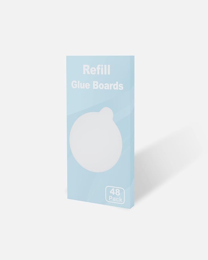 48 Pcs Refill Glue Boards 4.13" Sticky Pads Compatible with Katchy, Fenun, Dunaga, and Fvoai Zap H3 M3 Pro Indoor Insect Fly Traps Bug Catcher Mosquito Zapper Light