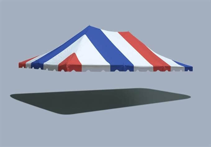 20' x 30' Party Tents Direct Replacement Weekender Pole Tent Top | 14oz Translucent Vinyl | Red, White and Blue | Outdoor | for Parties Weddings and Events | Commercial and Residential Use (TOP ONLY)