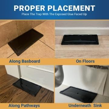 Glue Traps Indoor for Home, 12 Pack, Bulk Glue Traps for Rats, Mice, Snakes and Lizards, Pre-Baited, Non-Toxic, Adhesive Plastic Trays, Insect, & Spider, Pet Safe Pest Control