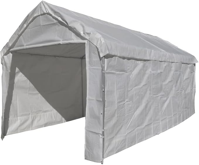 10X20 Canopy Tarp Set (5pc) Paneling and Top Set Valanced Tarp Kit Carport (White)
