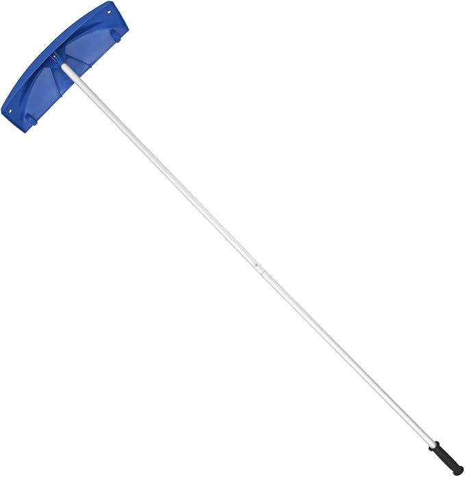 VEVOR Snow Roof Rake, 24 in PP Plastic Blade, 3.8-18.2 ft Adjustable Roof Snow Scraper with Wheels, Anti-Slip Handle Snows Removal Tool, Lightweight House Rooftop Rake for Leaves Debris Removal