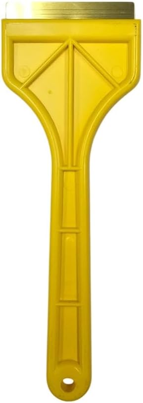 25-555-Yellow Brass Blade Ice Scraper – Scratch-Free, Rustproof, Heavy-Duty Ice Remover Tool, Yellow