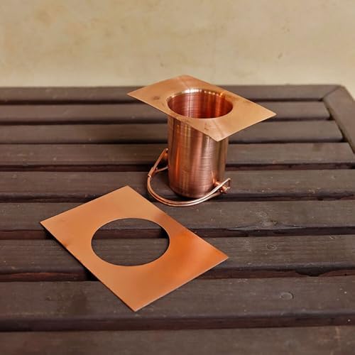 Nutshell Stores Medium Square Cups Rain Chain - Pre-Aged Copper - 15 Feet
