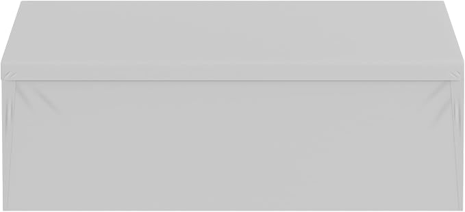 VEVOR Carport Replacement Canopy Cover Top + Side Wall 10 x 20 ft, Garage Tent Shelter Tarp Heavy-Duty Waterproof & UV Protected, Easy Installation with Ball Bungees,Grey (Frame Not Included)