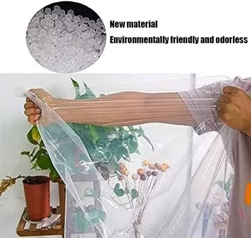 Clear Tarp Waterproof 4x8FT, Transparent Waterproof Tarp with 1 Rolls Ropes Anti Tear for Outdoors Clear Plant Covers for Covering Firewood Piles Patio Furniture Dog or Chicken Coops