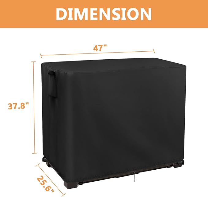 Outdoor Storage Cabinet Cover, 47" x 25.6" x 37.8",Waterproof& Dustproof Cover for Rubber maid Decorative Outside Organization, Protective Covers for Patio Storage Shed