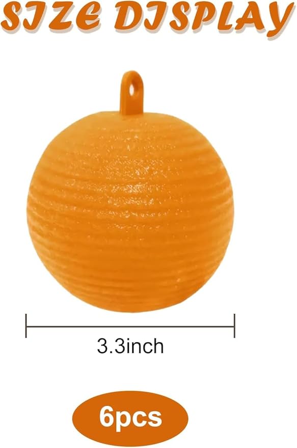 6 PCS Fruit Fly Traps Ball Fly Trap Outdoor, Hanging Bugs Sticky Ball Indoor, Gnat Trap Ball for House Plants Kitchen Drain Yard Garden (6PCS, Yellow)