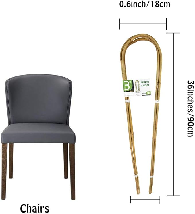 3 Feet Natural U-Hoops Bamboo, Mininfa Garden Trellis, Bamboo Trellis U-Shape for Plant Support - 3 Pack