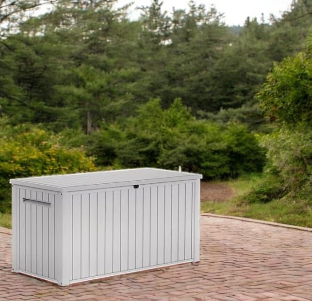 170-Gallon Outdoor Storage Deck Box, Weather-Resistant, (White)