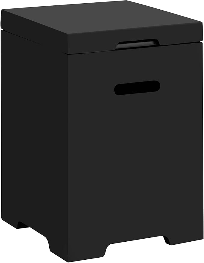 ECOTOUGE Propane Tank Cover Table, 15.5inch for Fire Table,Outdoor Cylinder Hideaway Table for Gas Fire Pit and Gas Griddle,Outdoor Side Table for Fire Pit, Black