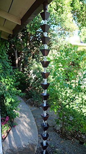 Nutshell Stores Medium Square Cups Rain Chain - Bronze - 8 Feet