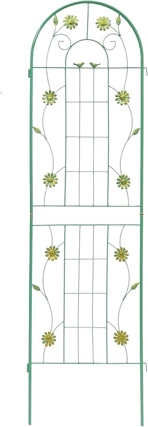 4 Pack Metal Garden Trellis for Climbing Plant Rose Stand, Pine Green Outdoor 86.7'' Tall Flower Support Iron Garden Fence, Turquoise-86.7" H