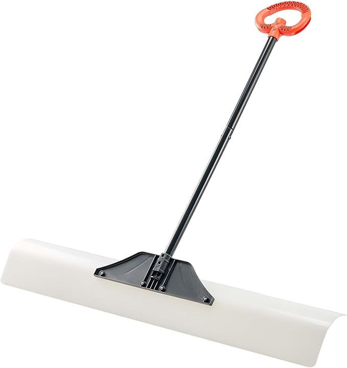 VEVOR Snow Pusher, 48 inch Wide Push Snow Shovel Plow for Driveway, Sidewalks and Doorways with Segmented Handle, Ergonomic Grip and HDPE Plastic Blade