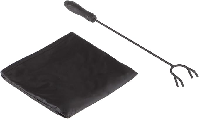 Pure Garden 50-LG1202 32” Outdoor Deep Fire Pit-Round Large Steel Bowl with Bear Cutouts, Mesh Spark Screen, Log Poker & Storage Cover-Patio Wood Burning, Antique Gold