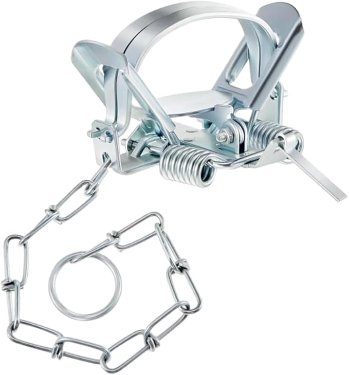 Animal Traps with Ground Stakes, Outdoor Spring Traps for Mole Gopher Raccoon, Reusable Metal Cage for Farm Garden Yard