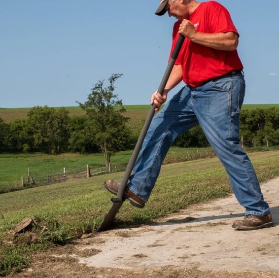 Gemplers Long Handle All-Steel Spade, Self-Sharpening Blade, Two Cushioned Footpads, 63" L