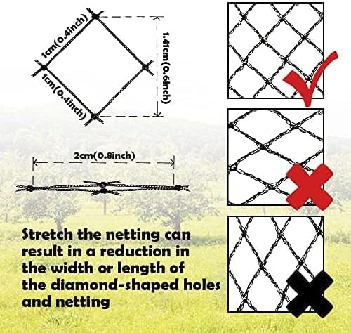 Meanchen Bird Netting for Garden 30x30 Ft, 1/2" Mesh Garden Netting,Heavy Duty Deer Netting,Protect Vegetable Plants and Fruit Trees,Garden Mesh Fence for Blueberry Bushes