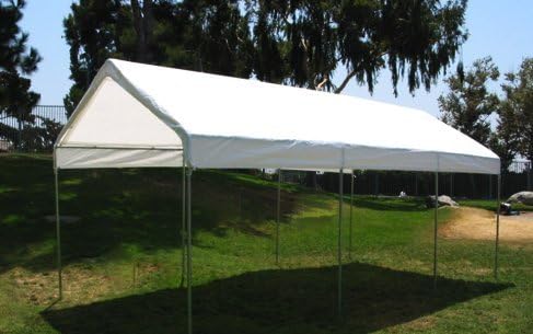 24'X24' Extra Heavy Duty 12 mil (White) Tarp 3 Ply Coated Reinforced Canopy 6 oz 3 Layer (Includes Tarps Tools and Toys Maintenance Manual)