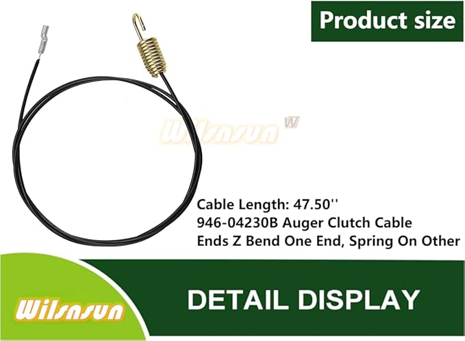 946-04230B 746-04230B Auger Clutch Cable for MTD Craftsman Troy-Bilt Cub Cadet Snow Blower 946-04230A 946-04230 746-04230 Clutch Cable