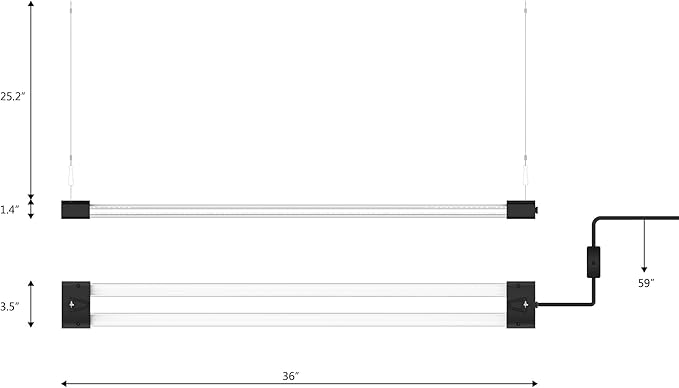 3FT LED Succulent Terrarium Plant Grow Light Linkable Full Spectrum Daylight with Enhanced 660nm Red and 450nm Blue LightTech Indoor Lighting Fixture (3 FT)