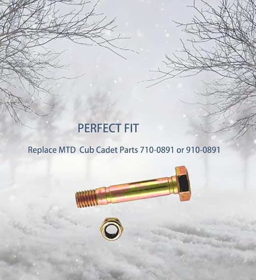 710-0891 Shear Pin & Nut 5/16" th for MTD Cub Cadet Auger Drive Snowblowers 8628 (Pack of 5)