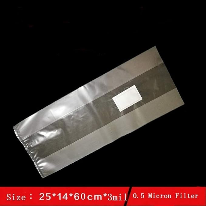 SUCOHANS Mushroom Grow Bags XLS Extra Large Size 10'' x 5.5'' x 24'' /Sealable Spawn/Myco Bags with 0.5 Micron Filter Designed for Mushroom Cultivation Growing (50)