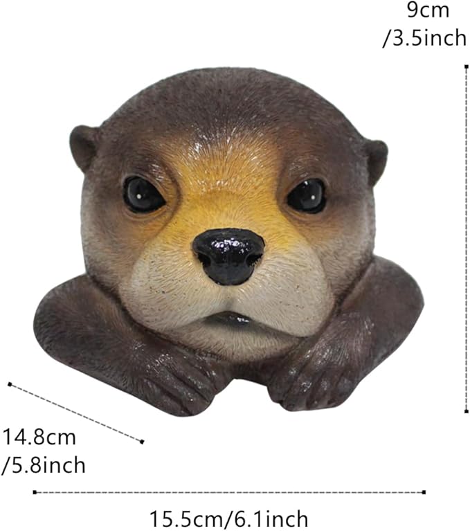 Floating Otter Head Resin Art, Waterproof Pond Float, Decorative Animal Sculpture, Garden Lake Decor, Duck Deterrent, Artistic Resin Decor for Outdoor Use (2 PCS)