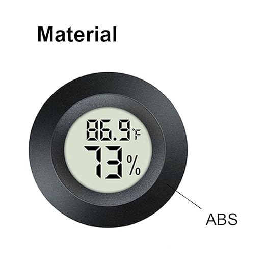 2 Pack Mini Digital Hygrometer Thermometer Gauge, Indoor Outdoor Temperature Humidity Meter for Greenhouse Humidors Incubators Reptile Terrarium Jars, Fahrenheit (℉) or Celsius(℃) (2)