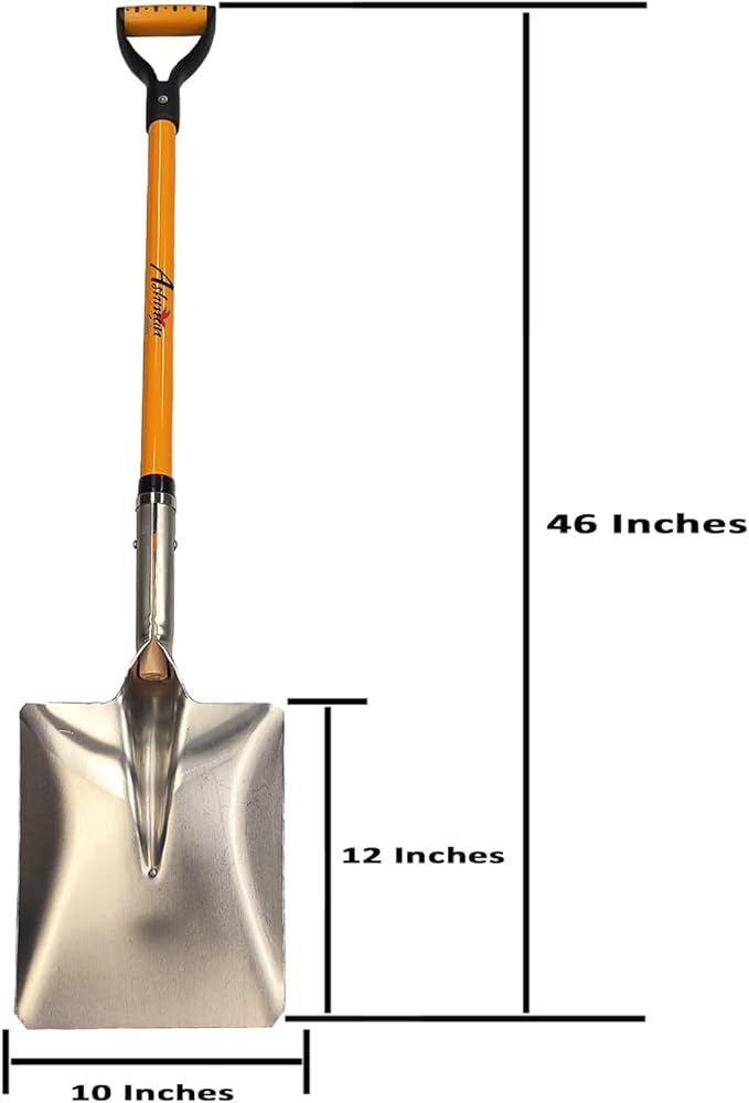 Ashman Snow Shovel with Large Scoop and Heavy Duty Handle (2 Pack)