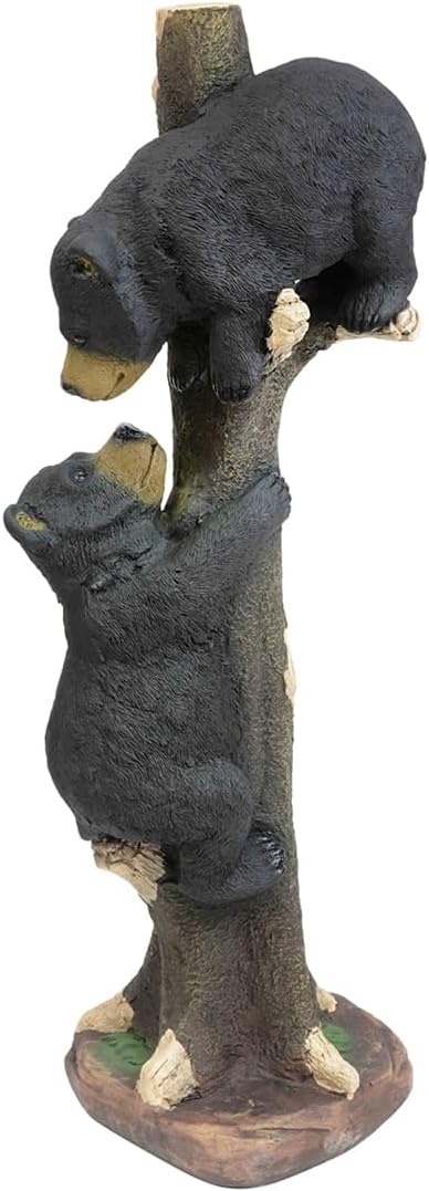 Black Forest Décor Two Black Bears Climbing Sculpture - Large