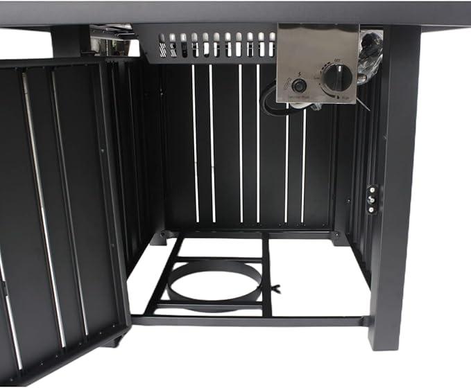 30" Propane Fire Pit with Real Ceramic Tabletop, 50000 BTU Gas Firepit Table with Lid & Glass Rock, Outdoor Fire Pit for Dining or Party, Firepit for Outside, Patio, Garden, Yard