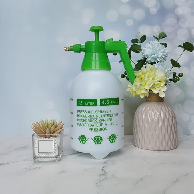 2 Pcs Garden Pump Sprayer, 0.5Gallon/68oz Hand-held Lawn Pressure Spray Bottle with Adjustable Nozzle (FKM Gasket Update)