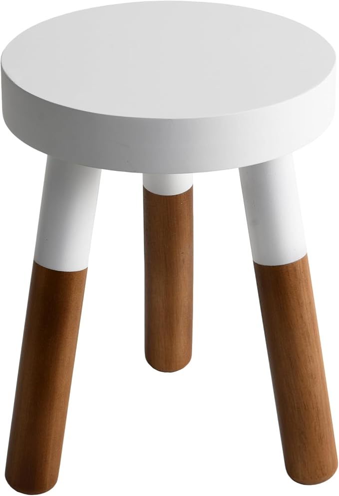 9" Rubber Wood Plant Stool, Wood Accent Stool, Reverse Dipped (12" Tall)