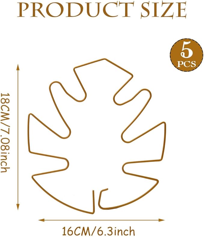 Spiritlele 5 Pcs Gold Plant Stem Support Holder Set Monstera Plant Support Clamp Growth Accessories for Indoor Plants Big