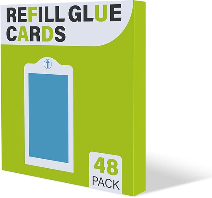48 Pcs Refill Glue Cards for BURLAN QH009A and wdoog Flying Insect Trap Refill, Replacement Sticky Glue Boards for Fruit Fly Trap Plug-in Indoor for Home