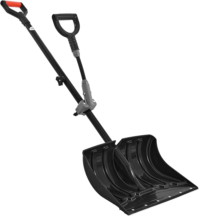 VEVOR Snow Shovel for Driveway, 18 in Wide Plastic Snow Shovel with Assist D-Shaped Handles, Non Slip Grip, Large Capacity Snowplow Shovels, Lightweight Snows Removal Tool for Garden Car Camping