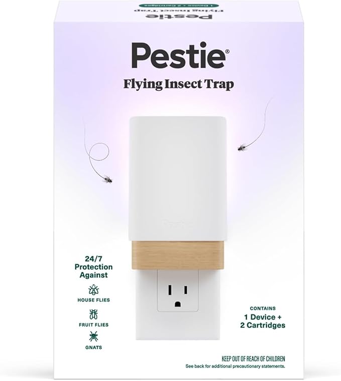 Pestie Flying Insect Trap Refill, Modern, Mess-Free Design, Easy Cartridge Swap