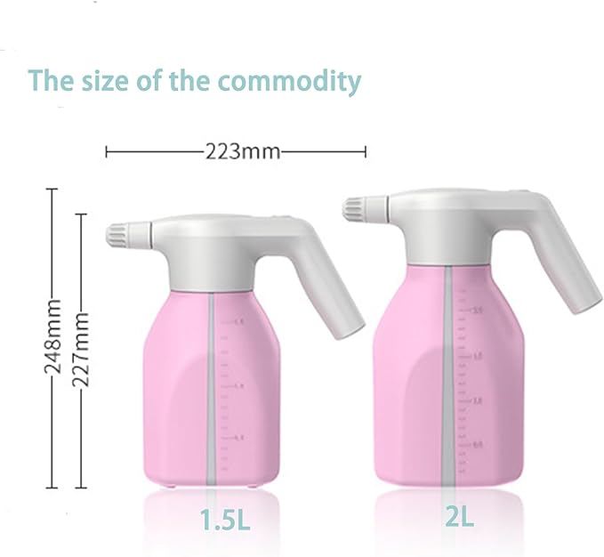 1.5L/2L Rechargeable Electric Spray Bottle | Automatic Indoor Plant Sprayer | Continuous 3-Hour Runtime | Perfect for Gardening & Home Use(White,2L)
