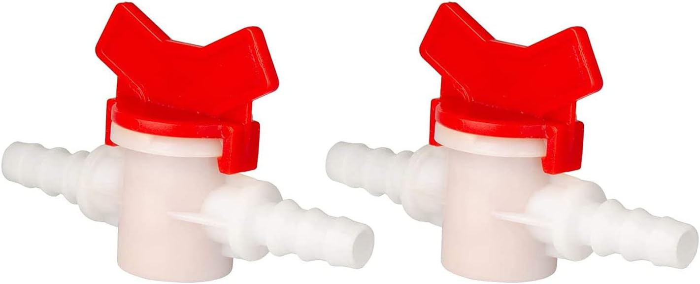 5 Pack Barbed Ball Valve 1" OD In-Line Ball Valve Shut-Off Switch with Hose Barb for Drip Irrigation and Aquariums Agricultura Garden