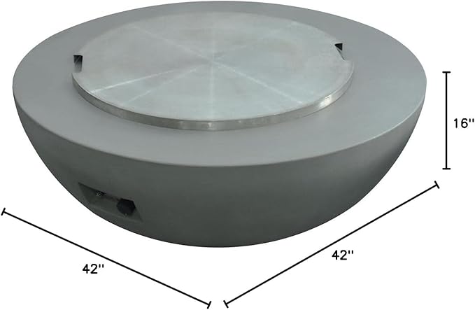 Elementi Round Outdoor Gas Fire Pit Table, Natural Gas Fire Pits for Outside Patio Includes Canvas Cover & Lava Rocks, Firepit Outdoor Fireplace for Backyard Gas Fire Pits & Outdoor Fireplaces