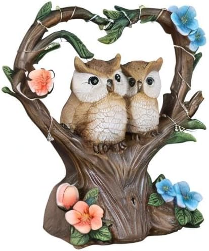 Solar Garden Owl Statue With LED Lights for Patio Lawn Ornaments, Indoor Outdoor Decor Waterproof Gift for Owl Lovers 7''
