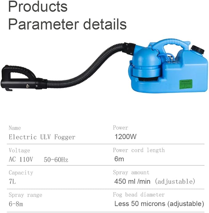 SWANSOFT 7L(1.85 Gallon) ULV Fogger Machine, Electric Atomizer Sprayer, Portable Foggers Machine for Home Indoor