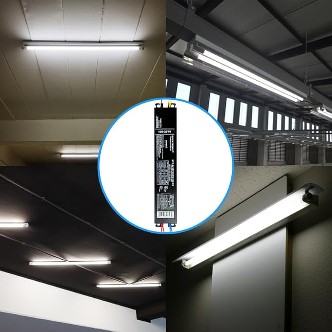 OHLECTRIC Replacement for Sylvania Ballast QTP4X32T8/UNV ISN-SC, Philips ICN-4P32-N, Keystone KTEB-432-UV-IS-N-P, for 4 Fluorescent T8 Lamps - 120-277V - 32 Watt