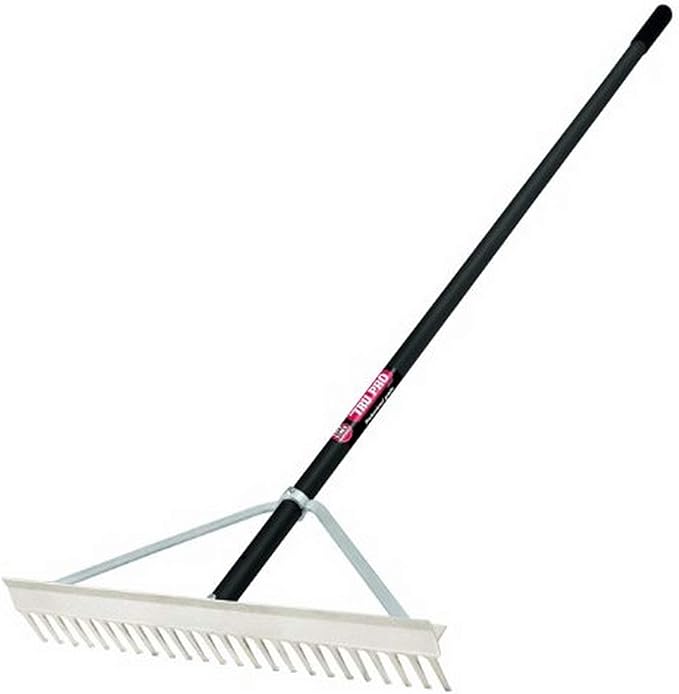 Truper 33053 Tru Pro 24-Inch Aluminum Landscape Rake, Aluminum Handle, 66-Inch