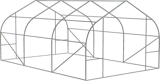 Outsunny 11.5' x 10' x 6.5' Walk-in Greenhouse, Tunnel Green House with Zippered Mesh Door and 6 Mesh Windows, Gardening Plant Hot House with Galvanized Steel Frame, Green