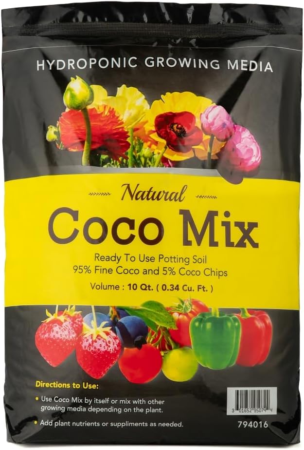 Potting Soil Mix 2-Pack - 10 Quarts Envelor Indoor Plants Soil for Outdoor Plants 0.34 Cubic Feet Potting Mix Hydrated Coco Coir Mix for Plants Ready to Use Natural Plant Top Soil