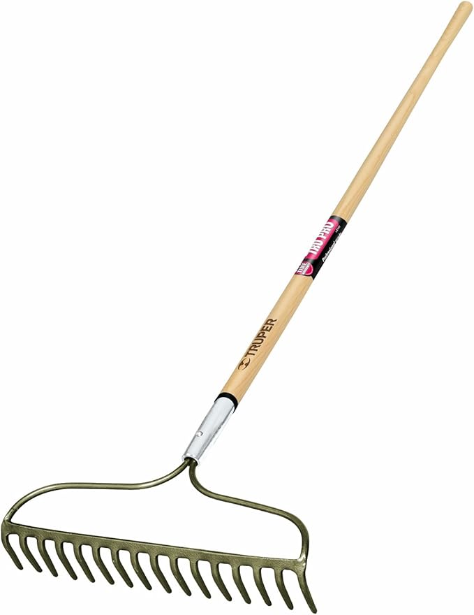 Truper 31374 Tru Pro Forged Bow Rake, 16 Teeth, Ash Handle, 60-Inch