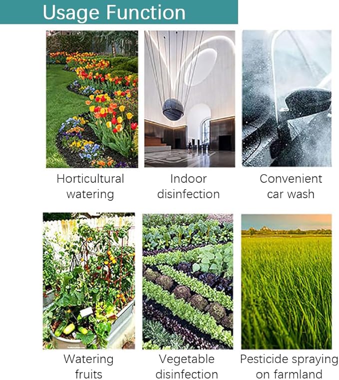 2025 New 7.4V Powerful Electric Sprayer with Waterproof Handle, USB Charging, 6 Spray Heads, 3.1 gallons, Adjustable Rod and Shoulder Strap, Suitable for Gardens, lawns, etc., Lasts About 3 Hours