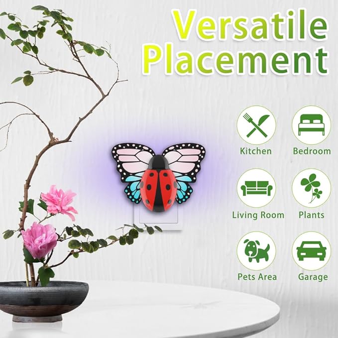 Flying Insect Trap Indoor Refills, Light Fly Trap Captures Flies, Fruit Flies, Gnats, Moths, Mosquito and Other Flying Houseflies,10 Glue Cards - No Plug in Mosquito Trap